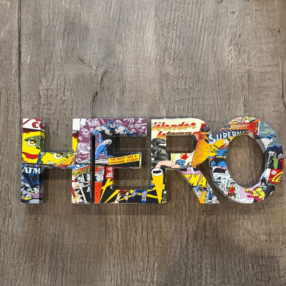 Colorful Comic Book HERO Sign